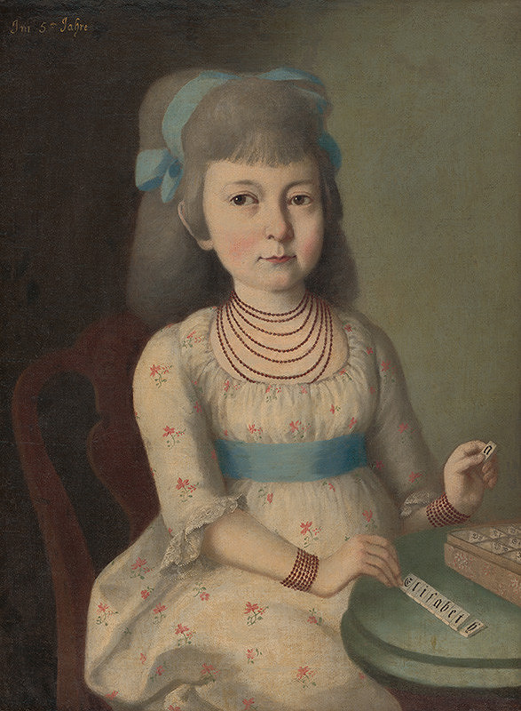 Stredoeurópsky maliar z 1. polovice 19. storočia – Portrét dievčatka - Alžbety