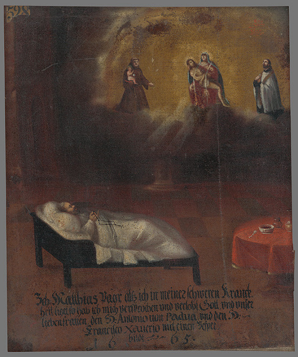 Slovenský maliar z 2. polovice 17. storočia – Zasľúbenie Mateja Paara svätým - votívny obraz 