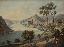 Flóris Ferenc Romer – Pohľad na Oberwesel pri Rýne 