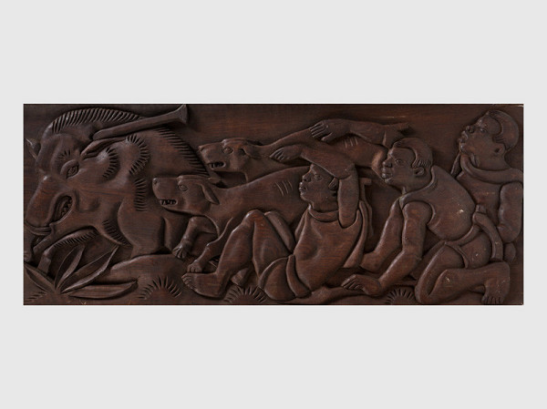 Slovenský rezbár z 20. storočia – Hon na diviaka 