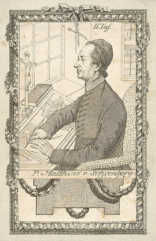 Stredoeurópsky grafik z 18. storočia – Portrét P.Matthiasa Schoenberga 
