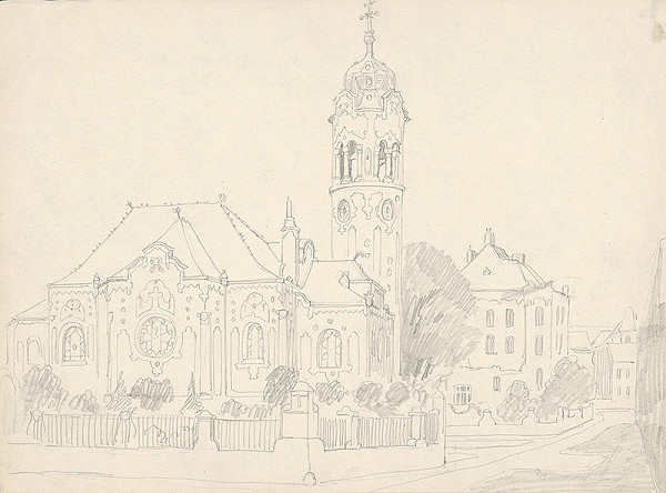 Karol Frech – Modrý kostolík v Bratislave-pohľad z juhu