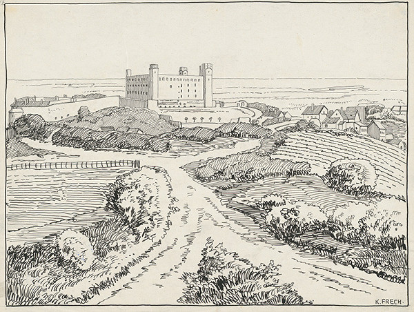 Karol Frech – Bratislavský hrad-pohľad zo severozápadu