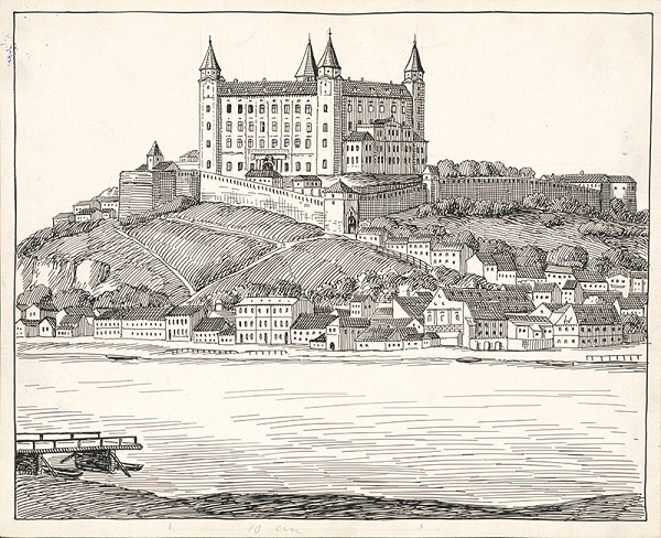 Karol Frech – Bratislavský hrad s podhradím-vzhľad okolo r.1770