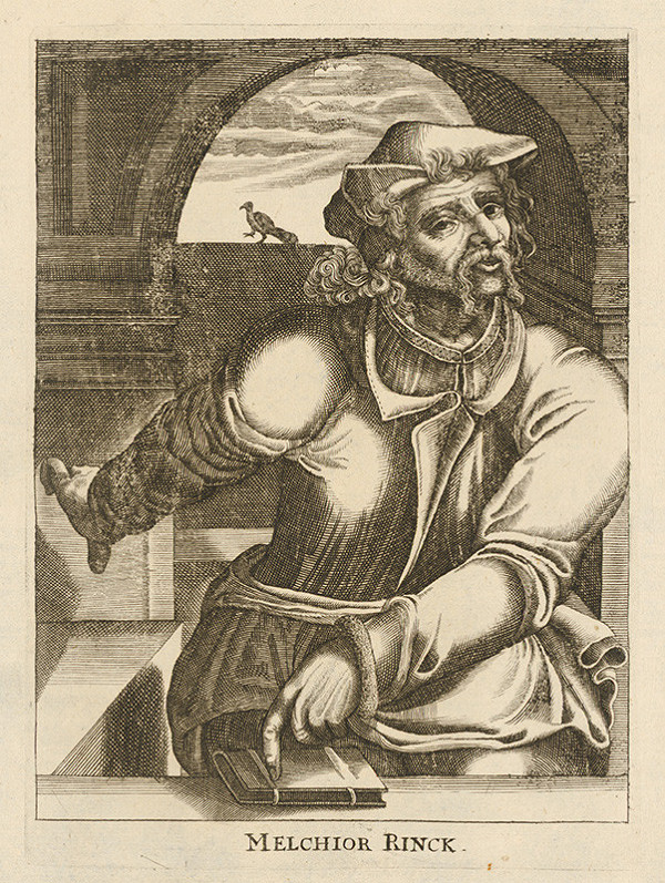 Stredoeurópsky grafik z 2. polovice 16. storočia – Anabaptista Melchior Rinck 