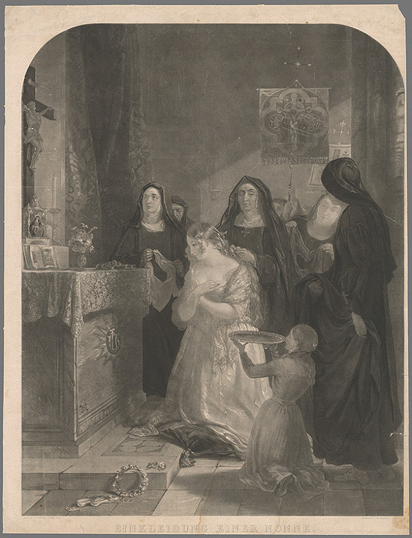 Charles Tomkins, Thomas Uwins – Ošatenie mníšky 