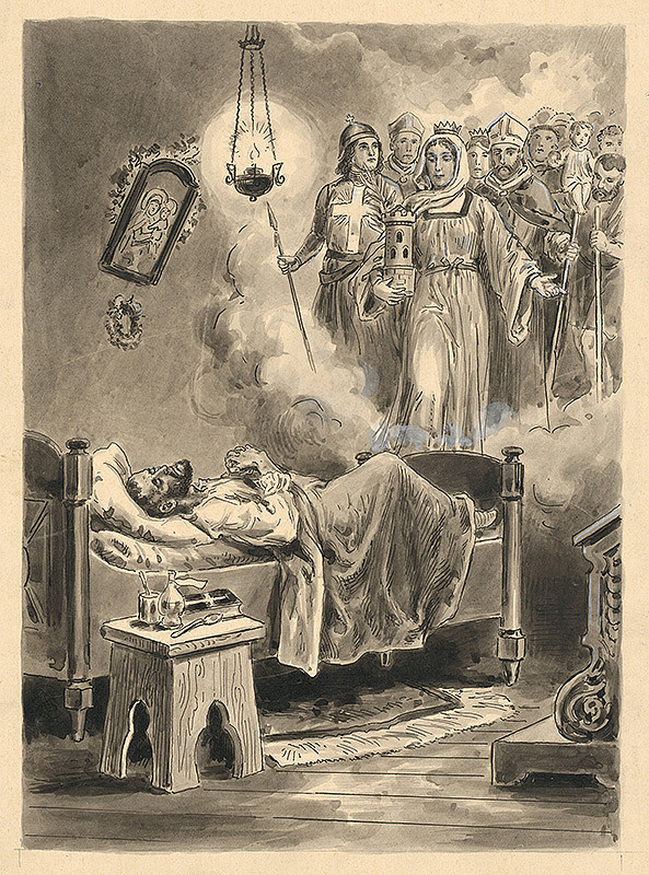 Stredoeurópsky grafik z prelomu 19. - 20. storočia – Videnie chorého 