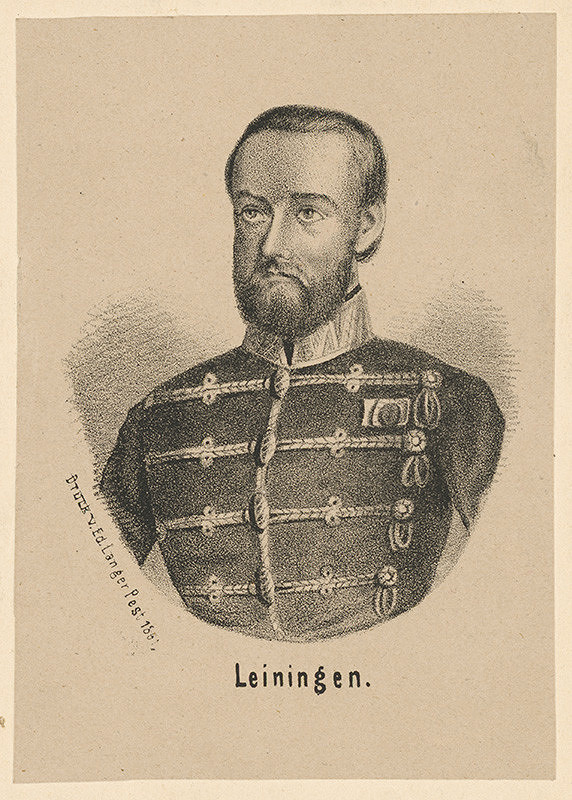 Stredoeurópsky grafik z 19. storočia – Portrét Leiningera