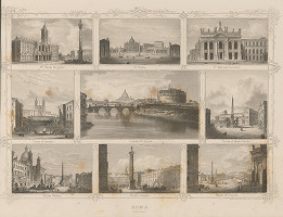 Stredoeurópsky grafik z 19. storočia – Významné budovy v Ríme 