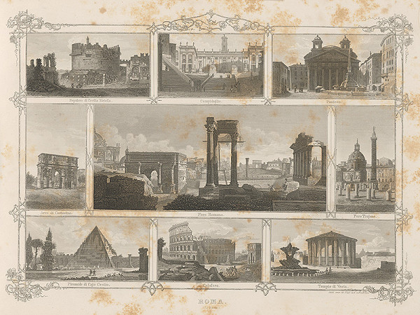 Stredoeurópsky grafik z 19. storočia – Významné budovy v Ríme