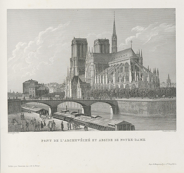 Adolphe Rouargue, Chamouin – Arcibiskubský most Notre Dame v Paríži