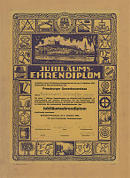 Carl Angermayer, Karol Frech – Jubilejný čestný diplom Bratislavského živnostenského spolku 