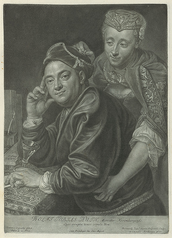 Ján Kupecký, Bernhard Vogel – Portrét obchodníka Wolfa Tobiasa Hutha s manželkou