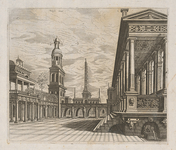 Stredoeurópsky grafik zo začiatku 18. storočia – Pohľad na časť mesta