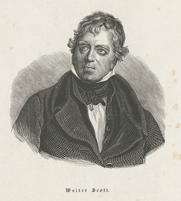 Stredoeurópky grafik z 19. storočia – Portrét Waltera Scotta 