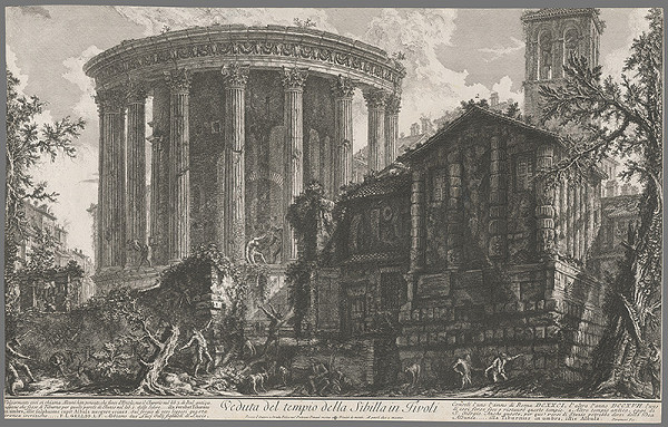 Giovanni Battista Piranesi – Pohľad na Sibilin chrám v Tivoli