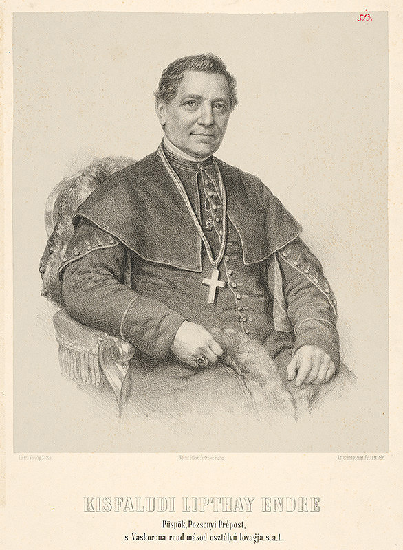 Maďarský grafik z 19. storočia – Portrét Endreho Lipthaya