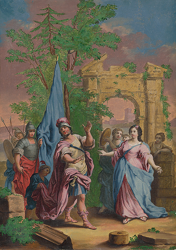 Stredoeurópsky maliar z 18. storočia – Jeftova dcéra víta otca