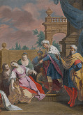 Jacopo Amigoni, Francesco Bartolozzi, Joseph Wagner – Ester omdlieva pred Ahasverom 