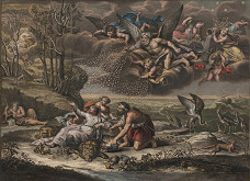 Jean Baptist de Poilly, Pierre Mignard, Nicolas de Poilly – Zima. Kybelé, bohyňa Zeme, prosí o návrat slnka (L’Hyver. Cybele deesse de la Terre implore le retour du Soleil) 