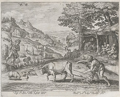 Maarten de Vos st., Jan Sadeler I. – Kain a Ábel pri práci (5) 