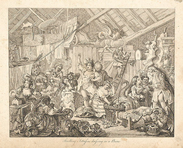 William Hogarth – Herečky kočovného divadla obliekajúce sa v stodole