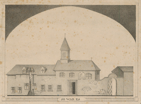 Stredoeurópsky grafik z 19. storočia – Fasáda kostola sv. Ladislava v Bratislave