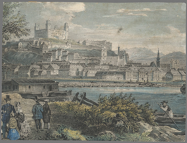 Stredoeurópsky grafik z 19. storočia – Bratislava-pohľad z juhu 