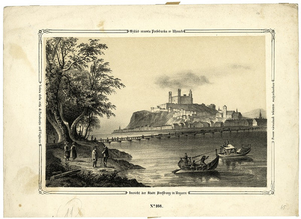 Carl Wilhelm Medau, Ferdinand Zelinka, William Henry Bartlett – Bratislava v 19. storočí - pohľad z juhu
