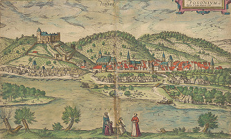 Franz Hogenberg, Joris Hoefnagel – Pohľad na Bratislavu z juhu 