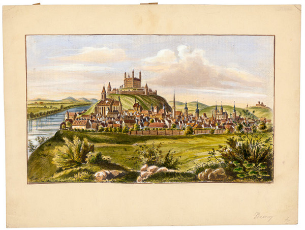 Stredoeurópsky grafik z 1. polovice 19. storočia – Bratislava v 18. storočí - pohľad z východu