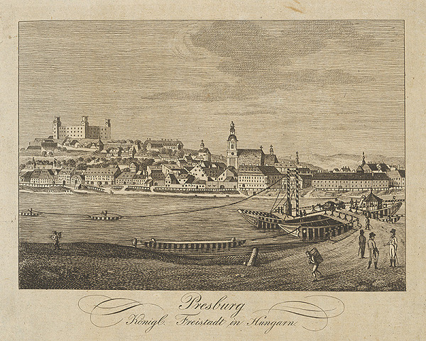 Stredoeurópsky grafik z 1. polovice 19. storočia – Bratislava z juhu