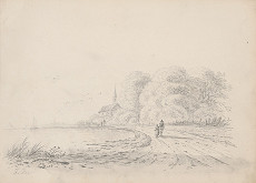 Franz Brudermann – Krajina s jazerom a kostolíkom 