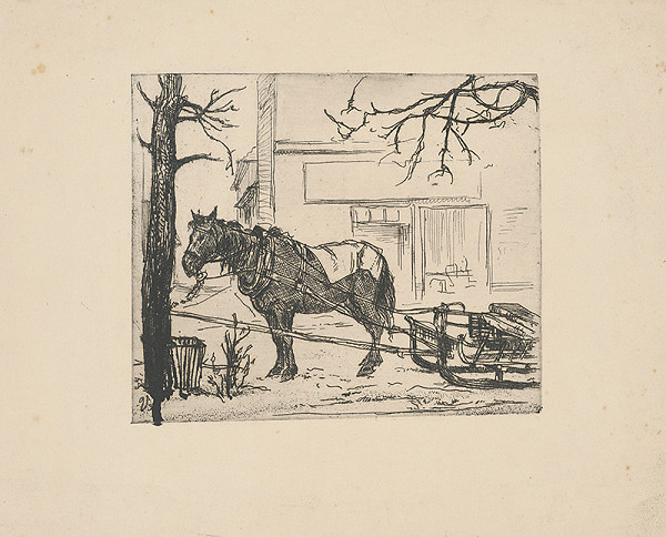 Stredoeurópsky grafik z 20. storočia – Koník so záprahom