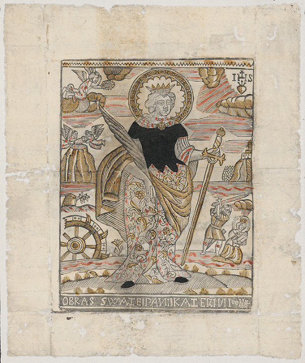 Stredoeurópsky grafik zo 17. storočia – Sv. Katarína 