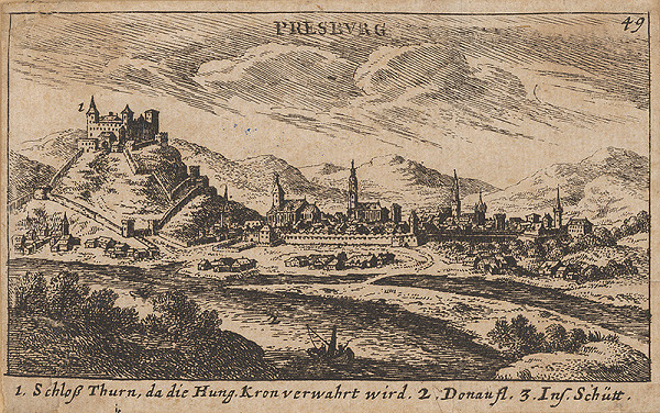 Stredoeurópsky grafik z 2. polovice 17. storočia – Pohľad na Bratislavu