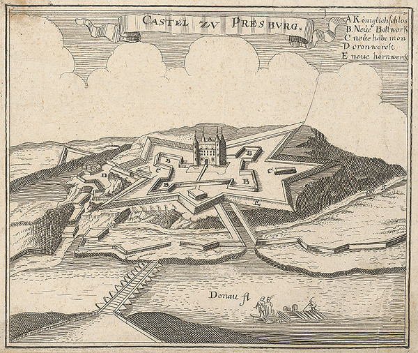 Stredoeurópsky grafik z 2. polovice 17. storočia – Bratislavský hrad s opevnením
