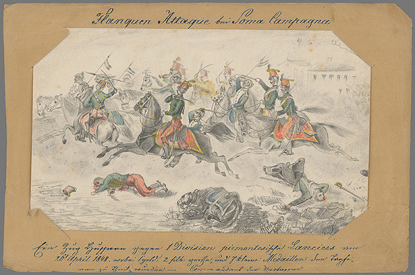 Stredoeurópsky grafik z 19. storočia – Útok rakúsko-uhorskej gardy v r. 1848 
