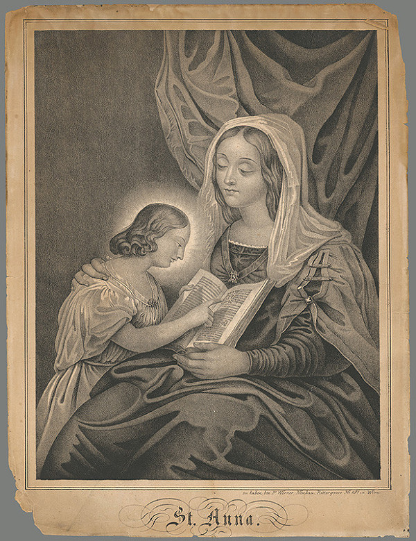 Stredoeurópsky maliar z 3. tretiny 19. storočia – Svätá Anna vyučuje Pannu Máriu