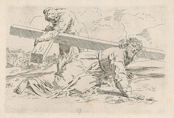 Stredoeurópsky grafik zo 17. storočia – Kristus padol pod krížom