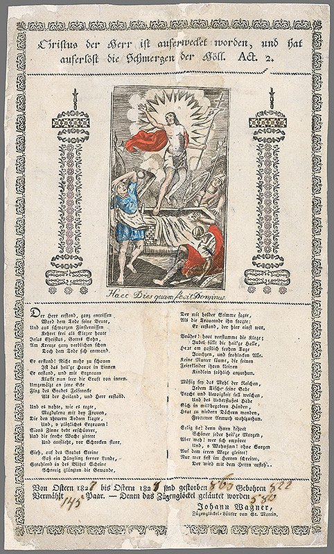 Stredoeurópsky grafik z 19. storočia – Zmŕtvychvstanie Krista