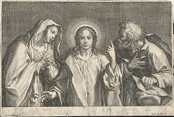 Jan Sadeler I., Peter Candid – Svätá rodina (Ježiš medzi svojimi rodičmi) 