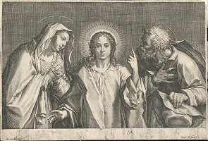 Jan Sadeler I., Peter Candid – Svätá rodina (Ježiš medzi svojimi rodičmi) 