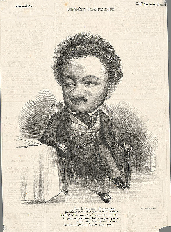 Francúzsky grafik z polovice 19. storočia – Karikatúra novinára 