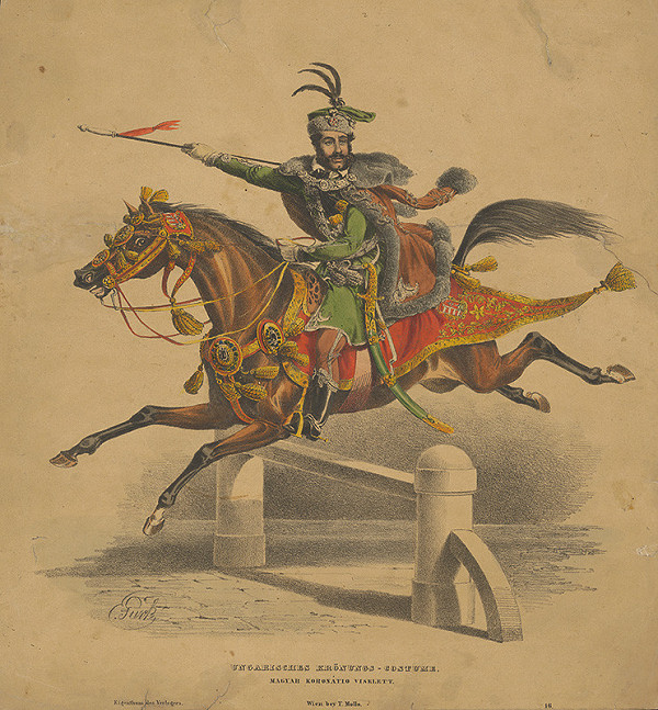 Eduard Gurk – Jazdecký portrét neznámeho šľachtica v korunovačnom kostýme