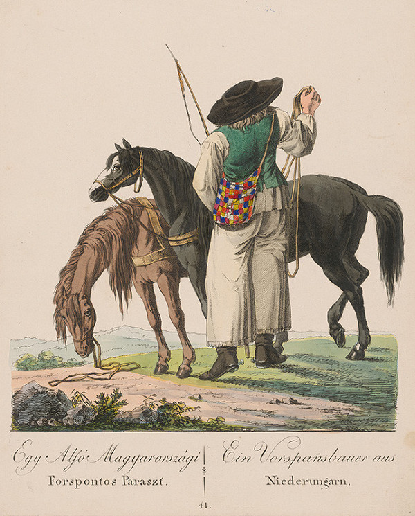 Stredoeurópsky grafik z 19. storočia – Sedliak z dolného Uhorska 