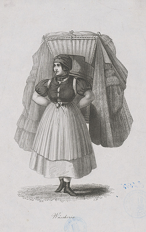 Stredoeurópsky grafik z 19. storočia – Práčka