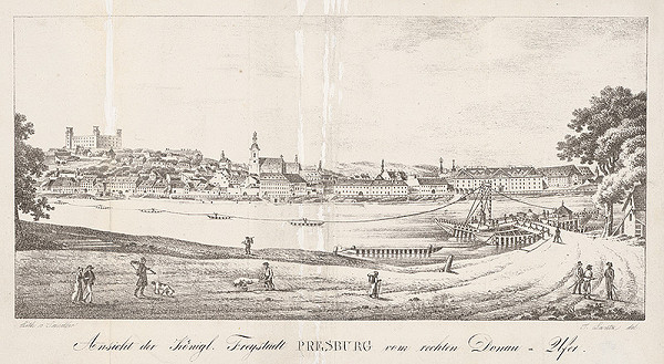 Sandler, Lantz – Pohľad na Bratislavu z pravej strany Dunaja