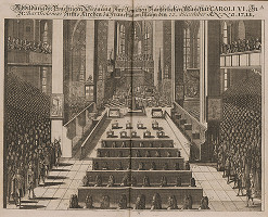 Nemecký grafik z 1. polovice 18. storočia – Korunovácia Karola VI. v Dóme sv. Bartolomeja 