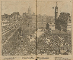 Nemecký grafik z 1. polovice 18. storočia – Námestie Römberg vo Frankfurte nad Mohanom 